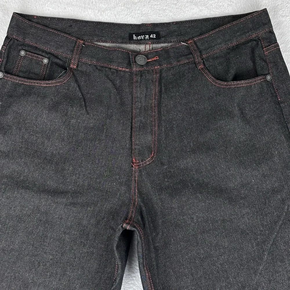 Hova Jeans Men's Black Bermuda Jean Shorts Size 42 Vintage Y2K Grunge‎